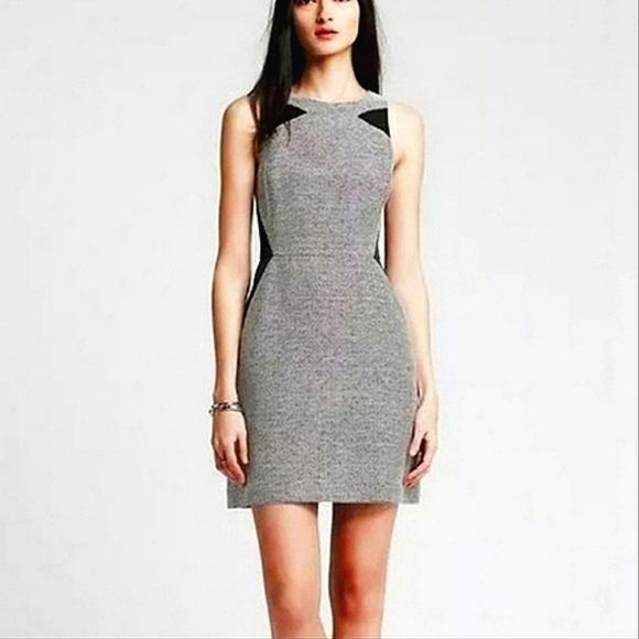 Banana Republic Dresses & Skirts - NWOT Banana Republic Tweed Sleeveless Black & Gray Fully Lined Dress